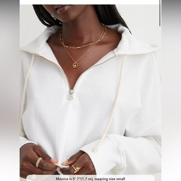 Aerie Restart Quarter Zip Hoodie White Small NWT in packaging - Picture 5 of 8